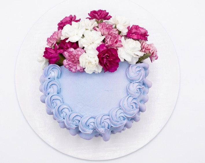 Half Floral Cake - Crumbs & Cravings Winnipeg